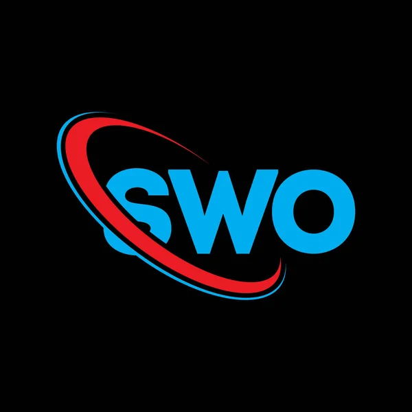 Logo Swo Carta Swo Diseño Logotipo Letra Swo Inicial Logotipo — Vector de stock