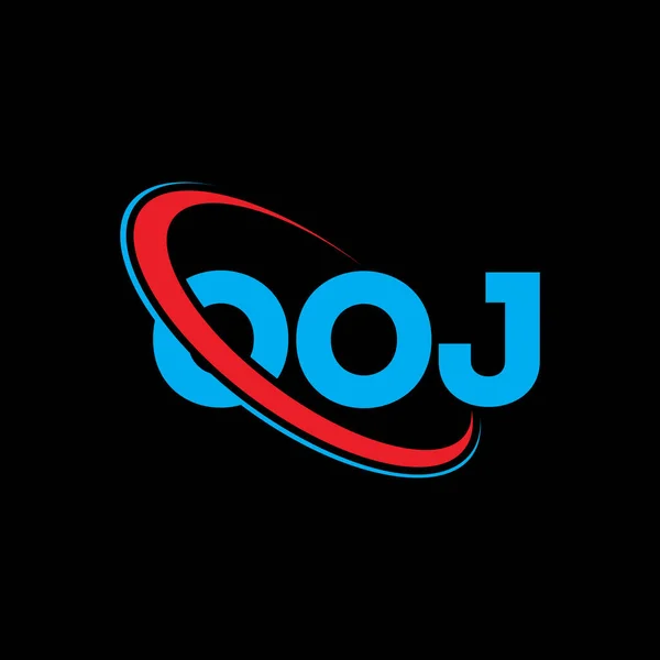 Логотип Ooj Лист Джей Конструкція Логотипу Початки Логотипу Ooj Пов — стоковий вектор