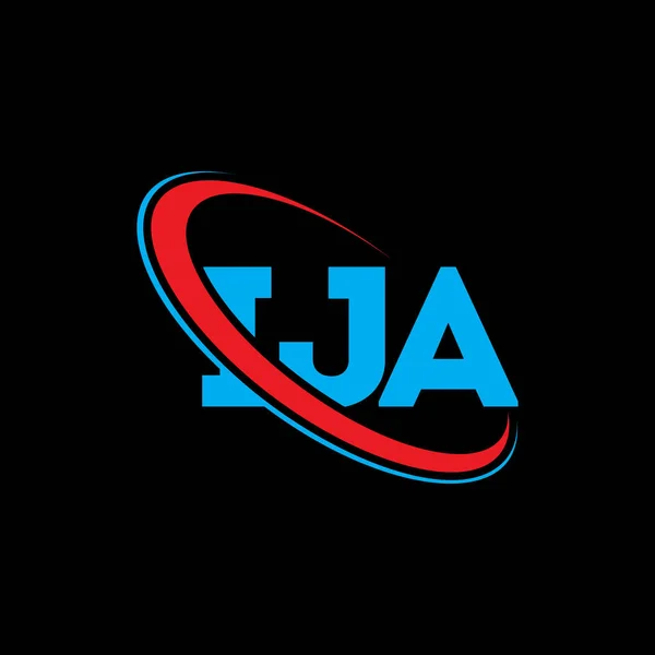 Ija标志 Ija信 Ija字母标识设计 首字母Ija标志与圆圈和大写字母标识连在一起 Ija技术 商业和房地产品牌的排版 — 图库矢量图片