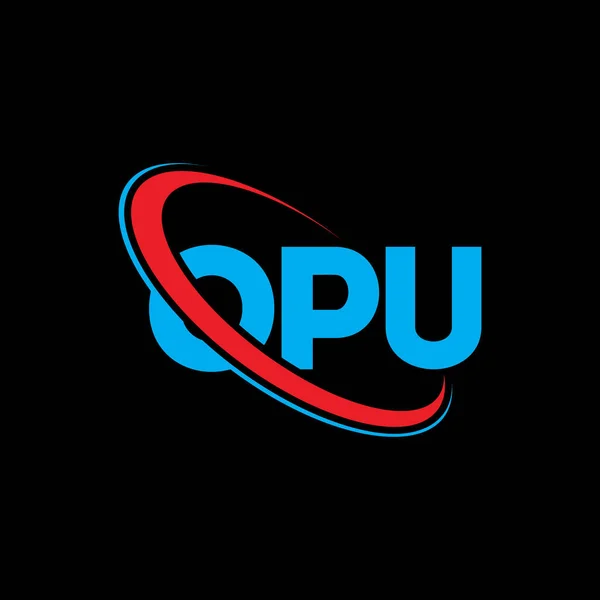 Logo Opu Carta Opu Diseño Del Logotipo Letra Opu Inicial — Vector de stock