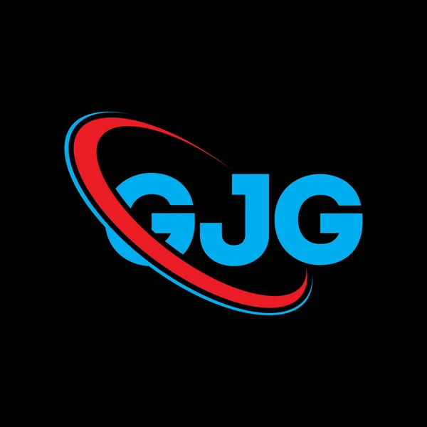Gjg Logosu Gjg Mektubu Gjg Harf Logosu Tasarımı Çember Büyük — Stok Vektör