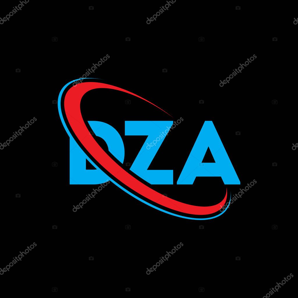 Logotipo DZA. Carta DZA. Diseño del logotipo de la letra DZA. Logo
