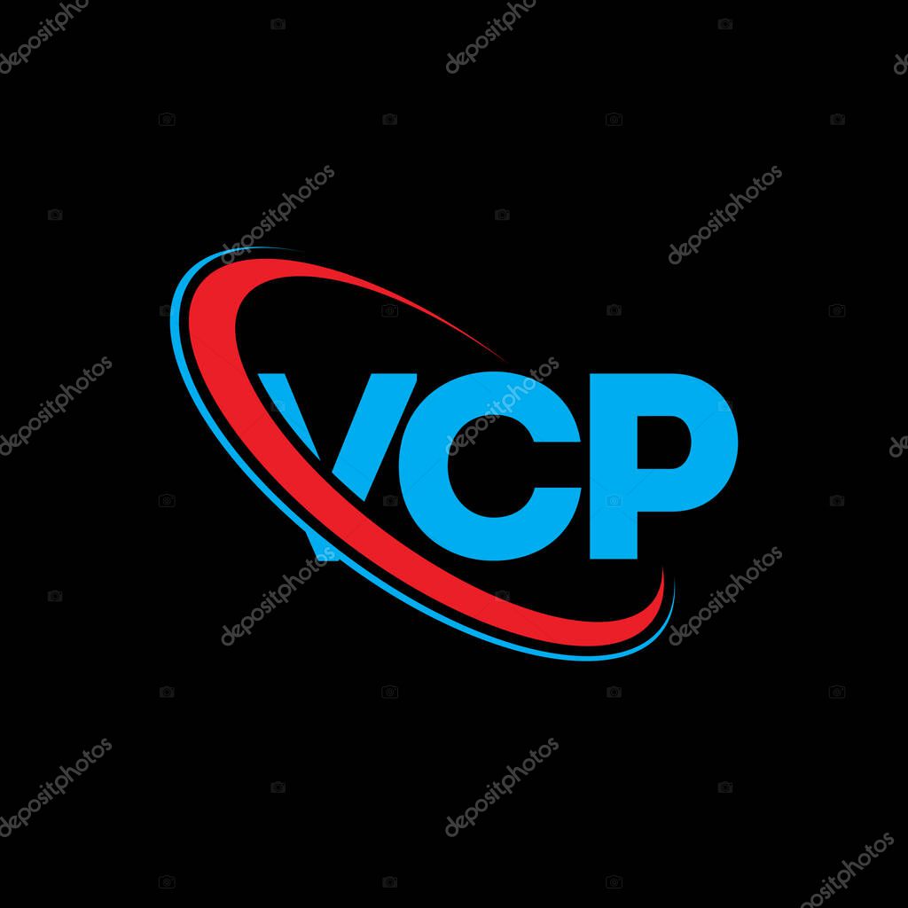 Logotipo VCP. Carta VCP. Diseño del logotipo de la letra VCP. Inicial