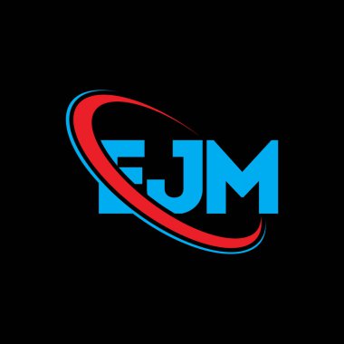 EJM logosu. EJM mektubu. EJM mektup logosu tasarımı. Çember ve büyük harfli monogram logosuna bağlı baş harfler EJM logosu. Teknoloji, iş ve emlak markası için EJM tipografisi.