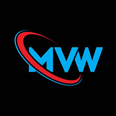 MVW logosu. MVW mektubu. MVW harf logosu tasarımı. Çember ve büyük harfli monogram logosuna bağlı baş harfler. Teknoloji, iş ve emlak markası için MVW tipografisi.
