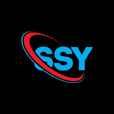 SSY logosu. SSY mektubu. SSY harf logosu tasarımı. Çember ve büyük harfli monogram logosuna bağlı baş harfler SSY logosu. Teknoloji, iş ve emlak markası için SSY tipografisi.