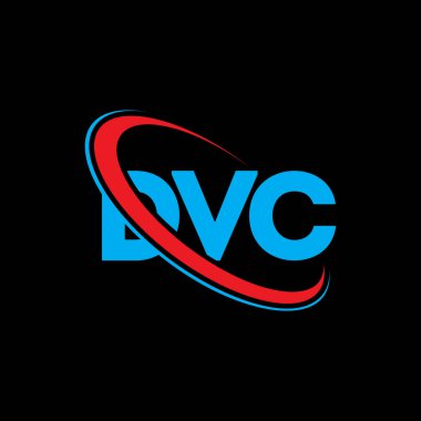 DVC logosu. DVC mektubu. DVC harf logo tasarımı. Çember ve büyük harfli monogram logosuna bağlı DVC logosu. Teknoloji, iş ve emlak markası için DVC tipografisi.