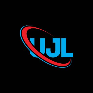 UJL logosu. UJL mektubu. UJL harf logosu tasarımı. Çember ve büyük harfli monogram logosuyla birleştirilmiş ilk UJL logosu. Teknoloji, iş ve emlak markası için UJL tipografisi.