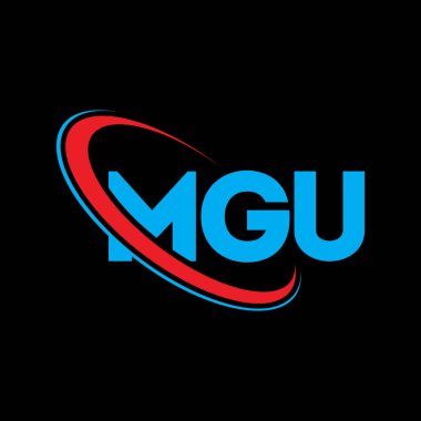 MGU logosu. MGU mektubu. MGU harf logosu tasarımı. Çember ve büyük harfli monogram logosuyla MGU logosunun baş harfleri. Teknoloji, iş ve emlak markası için MGU tipografisi.