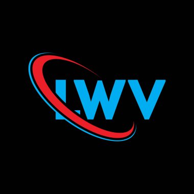 LWV logosu. LWV mektubu. LWV harf logosu tasarımı. Çember ve büyük harfli monogram logosuna bağlı ilk LWV logosu. Teknoloji, iş ve emlak markası için LWV tipografisi.