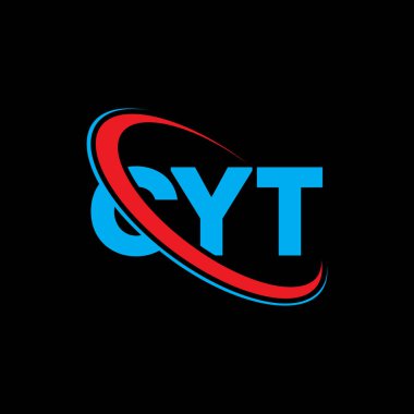 CYT logosu. CYT mektubu. CYT harf logosu tasarımı. Çember ve büyük harfli monogram logosuyla birleştirilmiş CYT logosu. Teknoloji, iş ve emlak markası için CYT tipografisi.