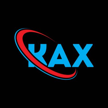 KAX logosu. KAX mektubu. KAX harfli logo tasarımı. Çember ve büyük harfli monogram logosuna bağlı KAX logosu. Teknoloji, iş ve emlak markası için KAX tipografisi.