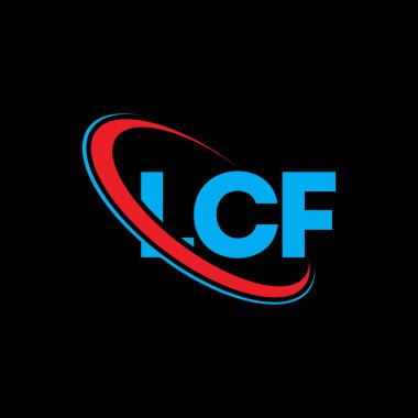 LCF logosu. LCF mektubu. LCF harf logosu tasarımı. Çember ve büyük harfli monogram logosuna bağlı ilk LCF logosu. Teknoloji, iş ve emlak markası için LCF tipografisi.