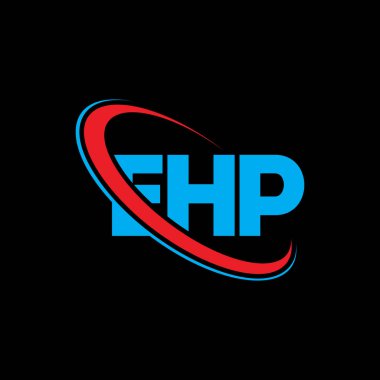 EHP logosu. EHP mektubu. EHP harf logosu tasarımı. Çember ve büyük harfli monogram logosuna bağlı baş harfler EHP logosu. Teknoloji, iş ve emlak markası için EHP tipografisi.