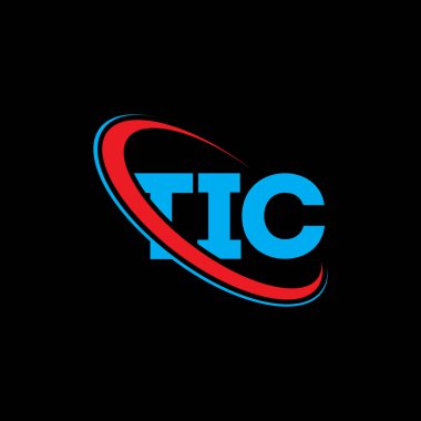 TIC logosu. TIC mektubu. TIC mektup logosu tasarımı. Çember ve büyük harfli monogram logosuna bağlı TIC logosu. Teknoloji, iş ve emlak markası için TIC tipografisi.