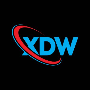 XDW logosu. XDW harfi. XDW harf logosu tasarımı. Çember ve büyük harfli monogram logosuna bağlı XDW logosu. Teknoloji, iş ve emlak markası için XDW tipografisi.