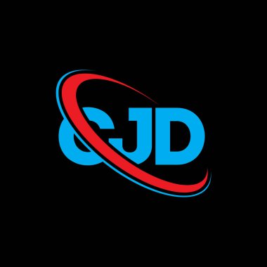 CJD logosu. CJD mektubu. CJD mektup logosu tasarımı. Çember ve büyük harfli monogram logosuyla birleştirilmiş baş harfler. Teknoloji, iş ve emlak markası için CJD tipografisi.
