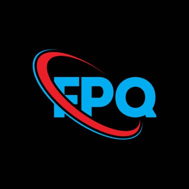 FPQ logosu. FPQ mektubu. FPQ harf logosu tasarımı. Çember ve büyük harfli monogram logosuna bağlı FPQ logosu. Teknoloji, iş ve emlak markası için FPQ tipografisi.