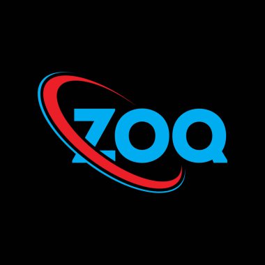 ZOQ logosu. ZOQ harfi. ZOQ harfli logo tasarımı. Çember ve büyük harfli monogram logosuna bağlı baş harfler ZOQ logosu. Teknoloji, iş ve emlak markası için ZOQ tipografisi.