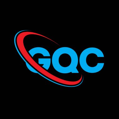 GQC logosu. GQC mektubu. GQC harf logosu tasarımı. Çember ve büyük harfli monogram logosuyla birleştirilmiş GQC logosu. Teknoloji, iş ve emlak markası için GQC tipografisi.