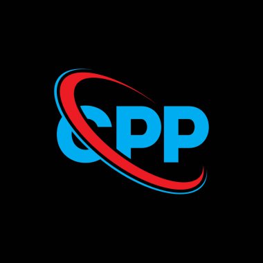 CPP logosu. CPP mektubu. CPP harf logosu tasarımı. Çember ve büyük harfli monogram logosuyla birleştirilmiş CPP logosu. Teknoloji, iş ve emlak markası için CPP tipografisi.