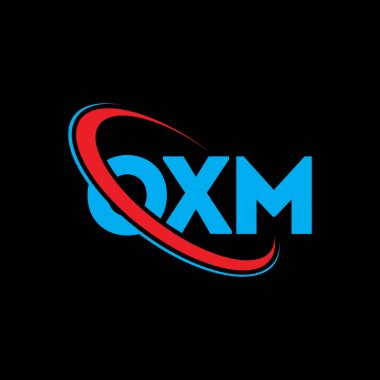 OXM logosu. OXM harfi. OXM harf logosu tasarımı. Çember ve büyük harfli monogram logosuna bağlı baş harfler OXM logosu. Teknoloji, iş ve emlak markası için OXM tipografisi.