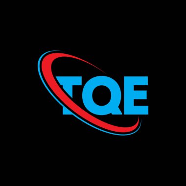 TQE logosu. TQE mektubu. TQE harf logosu tasarımı. Çember ve büyük harfli monogram logosuna bağlı TQE logosu. Teknoloji, iş ve emlak markası için TQE tipografisi.