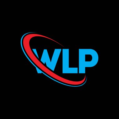 WLP logosu. WLP mektubu. WLP harf logosu tasarımı. Çember ve büyük harfli monogram logosuna bağlı WLP logosu. Teknoloji, iş ve emlak markası için WLP tipografisi.