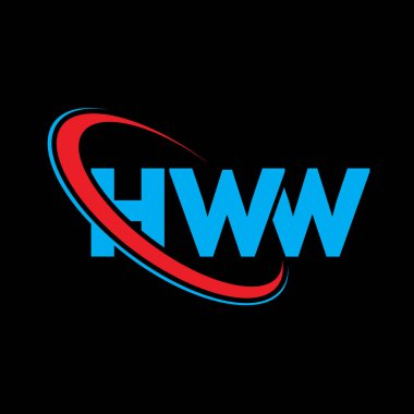 HWW logosu. HWW mektubu. HWW harfli logo tasarımı. Çember ve büyük harfli monogram logosuyla birleştirilmiş HWW logosu. Teknoloji, iş ve emlak markası için HWW tipografisi.