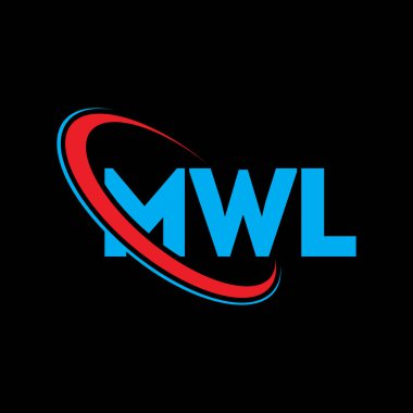 MWL logosu. MWL mektubu. MWL harf logosu tasarımı. Çember ve büyük harfli monogram logosuna bağlı baş harfler. Teknoloji, iş ve emlak markası için MWL tipografisi.