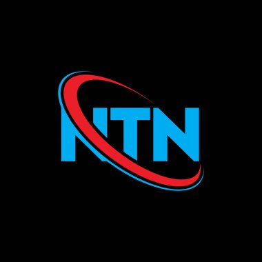 NTN logosu. NTN mektubu. NTN harf logosu tasarımı. Çember ve büyük harfli monogram logosuna bağlı baş harfler NTN logosu. Teknoloji, iş ve emlak markası için NTN tipografisi.