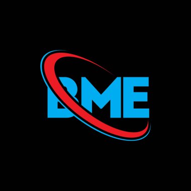 BME logosu. BME mektubu. BME harfi logo tasarımı. Çember ve büyük harfli monogram logosuna bağlı ilk BME logosu. Teknoloji, iş ve emlak markası için BME tipografisi.