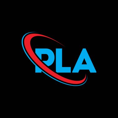 PLA logosu. PLA mektubu. PLA mektup logosu tasarımı. Çember ve büyük harfli monogram logosuna bağlı PLA logosu. Teknoloji, iş ve emlak markası için PLA tipografisi.