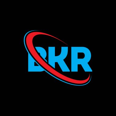 BKR logosu. BKR mektubu. BKR harf logosu tasarımı. Çember ve büyük harfli monogram logosuna bağlı BKR logosu. Teknoloji, iş ve emlak markası için BKR tipografisi.