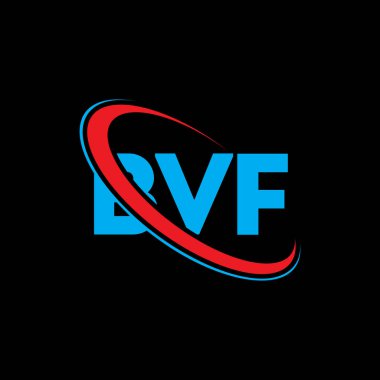 BVF logosu. BVF mektubu. BVF mektup logosu tasarımı. Çember ve büyük harfli monogram logosuna bağlı BVF logosu. Teknoloji, iş ve emlak markası için BVF tipografisi.