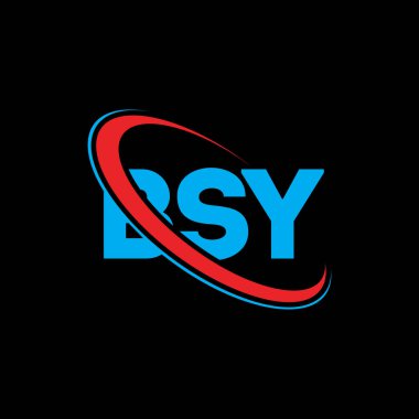 BSY logosu. BSY mektubu. BSY harf logosu tasarımı. Çember ve büyük harfli monogram logosuna bağlı baş harfler. Teknoloji, iş ve emlak markası için BSY tipografisi.