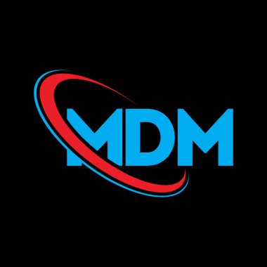 MDM logosu. MDM mektubu. MDM mektup logosu tasarımı. Çember ve büyük harfli monogram logosuna bağlı baş harfler. Teknoloji, iş ve emlak markası için MDM tipografisi.