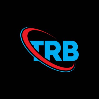 TRB logosu. TRB mektubu. TRB harfi logo tasarımı. Çember ve büyük harfli monogram logosuna bağlı TRB logosu. Teknoloji, iş ve emlak markası için TRB tipografisi.