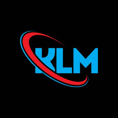 KLM logosu. KLM mektubu. KLM harf logosu tasarımı. Çember ve büyük harfli monogram logosuna bağlı baş harfler KLM logosu. Teknoloji, iş ve emlak markası için KLM tipografisi.