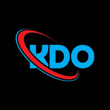 KDO logosu. KDO mektubu. KDO harfi logo tasarımı. Çember ve büyük harfli monogram logosuna bağlı baş harfler KDO logosu. Teknoloji, iş ve emlak markası için KDO tipografisi.