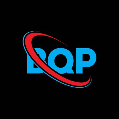 BQP logosu. BQP mektubu. BQP harf logosu tasarımı. Çember ve büyük harfli monogram logosuyla birleştirilmiş BQP logosu. Teknoloji, iş ve emlak markası için BQP tipografisi.