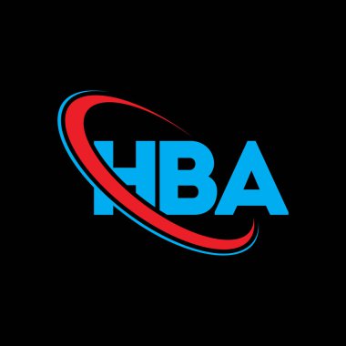 HBA logosu. Yüksek lisans mektubu. HBA harf logosu tasarımı. Çember ve büyük harfli monogram logosuna bağlı baş harfler HBA logosu. Teknoloji, iş ve emlak markası için HBA tipografisi.