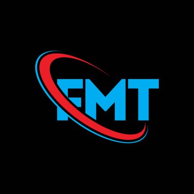 FMT logosu. FMT mektubu. FMT harf logosu tasarımı. Çember ve büyük harfli monogram logosuna bağlı FMT logosu. Teknoloji, iş ve emlak markası için FMT tipografisi.