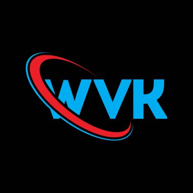 WVK logosu. WVK mektubu. WVK mektup logosu tasarımı. Çember ve büyük harfli monogram logosuna bağlı WVK logosu. WVK teknoloji, iş ve gayrimenkul markası tipografisi.