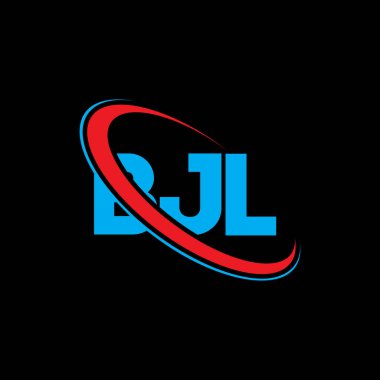 BJL logosu. BJL mektubu. BJL mektup logosu tasarımı. Çember ve büyük harfli monogram logosuyla birleştirilmiş BJL logosu. Teknoloji, iş ve emlak markası için BJL tipografisi.