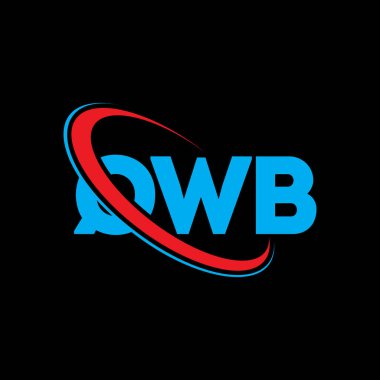 QWB logosu. QWB harfi. QWB harfi logo tasarımı. Çember ve büyük harfli monogram logosuna bağlı QWB logosu. Teknoloji, iş ve emlak markası için QWB tipografisi.