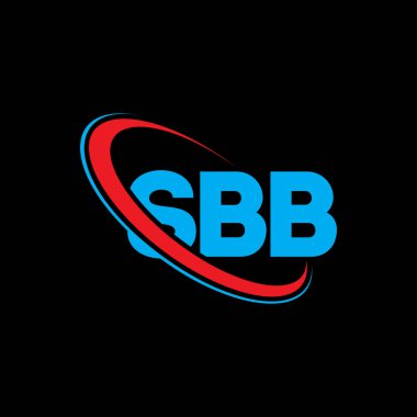 SBB logosu. SBB mektubu. SBB harfli logo tasarımı. Çember ve büyük harfli monogram logosuyla birleştirilmiş SBB logosu. Teknoloji, iş ve emlak markası için SBB tipografisi.