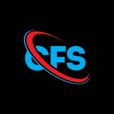 CFS logosu. CFS mektubu. CFS harf logosu tasarımı. Çember ve büyük harfli monogram logosuyla birleştirilmiş CFS logosu. Teknoloji, iş ve emlak markası için CFS tipografisi.