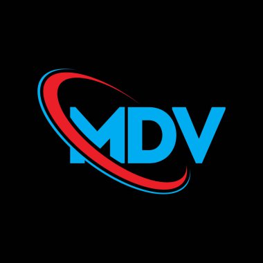 MDV logosu. MDV mektubu. MDV harf logosu tasarımı. Çember ve büyük harfli monogram logosuna bağlı baş harfler. Teknoloji, iş ve emlak markası için MDV tipografisi.