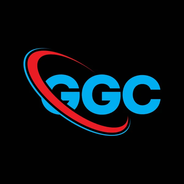 Ggcロゴ Ggcの手紙 Ggcの文字ロゴデザイン 初期のGgcロゴはサークルロゴと大文字のモノグラムロゴにリンクされています テクノロジー ビジネス 不動産ブランドのためのGgcタイポグラフィ — ストックベクタ
